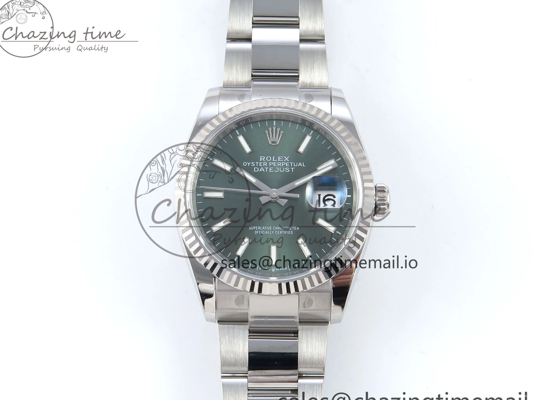 Dial EWEF DateJust 126234 A3235 Bracelet on Stick 36 Green Edition Oyster Best 0509